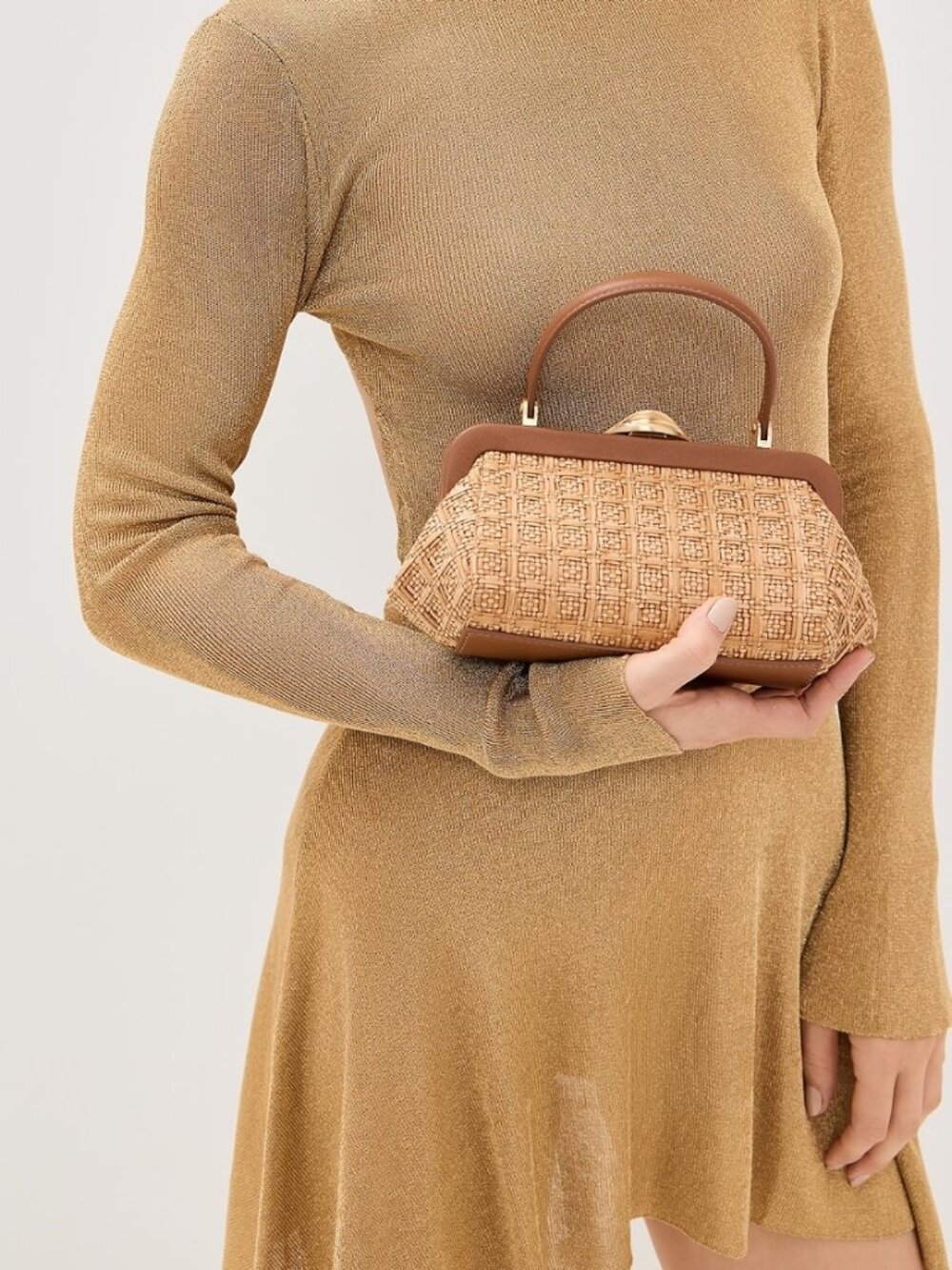 Cult Gaia Zuma Crossbody Bag Toasted Natural Raffia